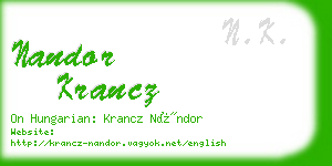 nandor krancz business card